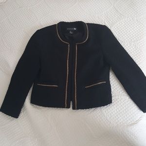Beautiful Twill Blazer with Gold Chain Trimminh